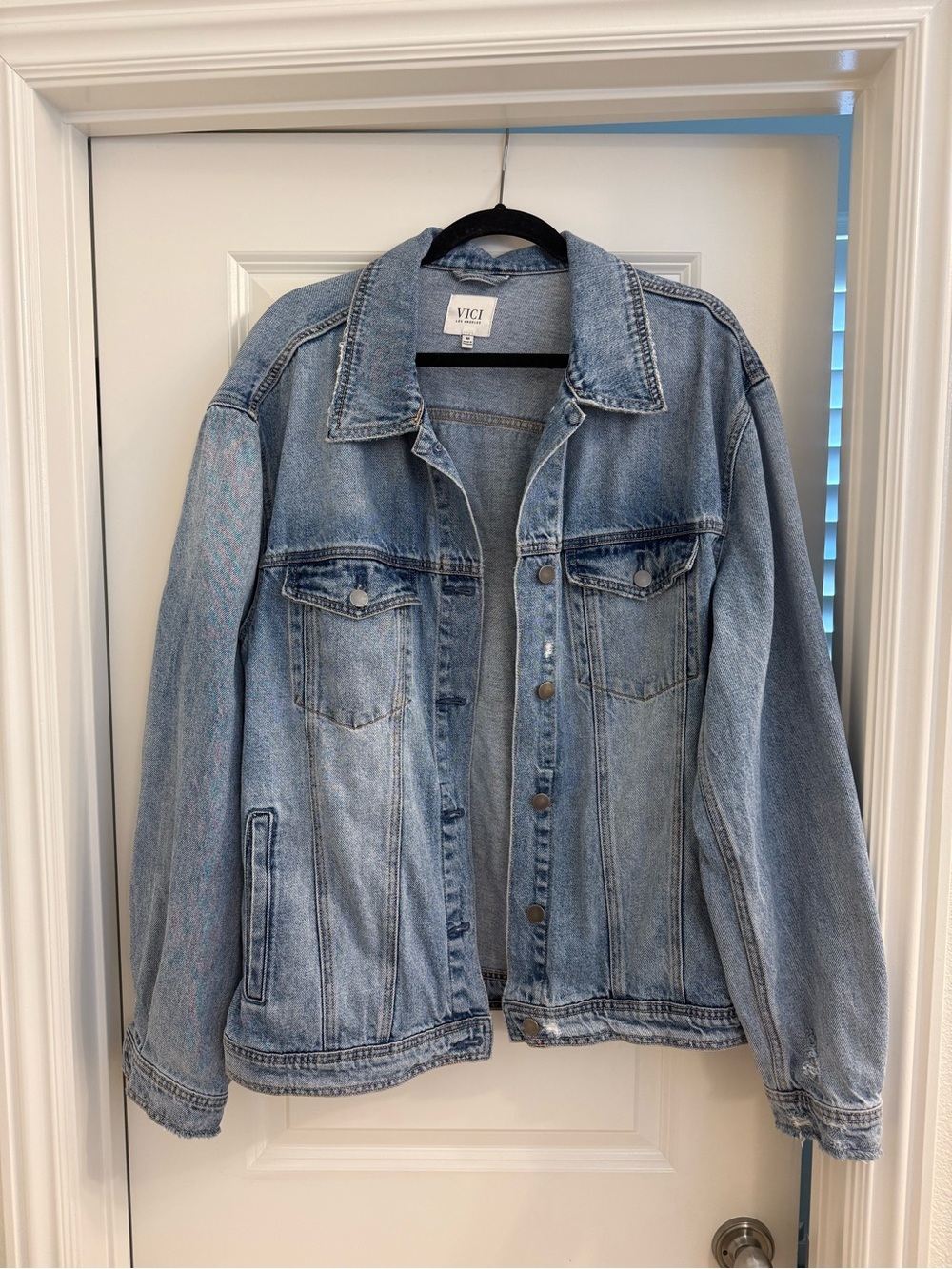 VICI - Influencer Oversized Denim Jacket - Vintage Wash - Picture 3 of 5